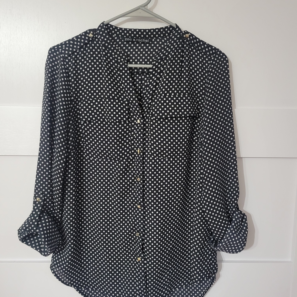 Black Polka Dot Women's Top